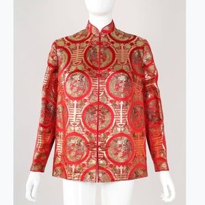 Vintage Chinese Brocade Phoenix Jacket Sz S/M